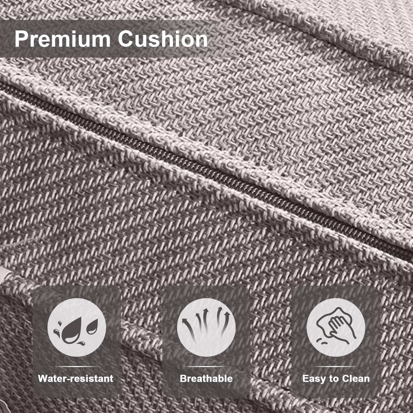 Outdoor Fire Pit Conversation Set, 3-Seat Sofa & Chairs Patio Furniture Set