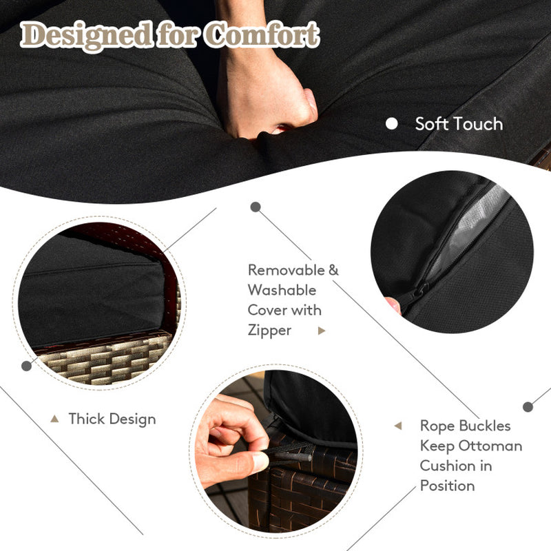 9 Pieces Outdoor Patio Furniture Set with 42 Inch Propane Fire Pit Table