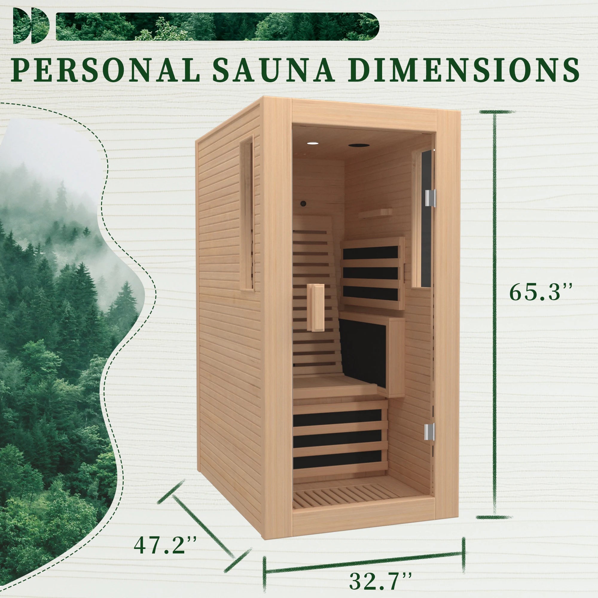 Infrared Sauna up to 4 Person with 15 Minutes Warm-Up Heater Tube & Carbon Plate
