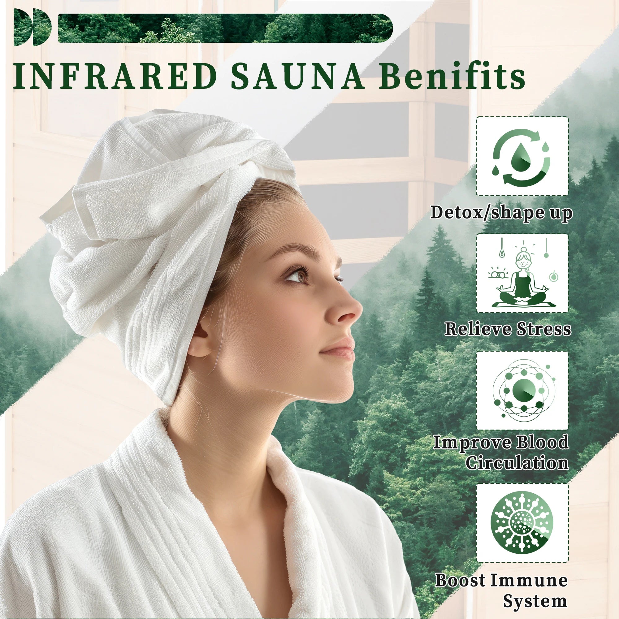 Infrared Sauna up to 4 Person with 15 Minutes Warm-Up Heater Tube & Carbon Plate