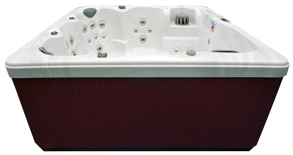 Home & Garden HG71A 6-Person Hot Tub with 71 Therapy Jets and Bluetooth Audio – Sterling or White Acrylic Interior and Mocha Exterior Cabinet - Ideal for Backyard Relaxation and Hydrotherapy