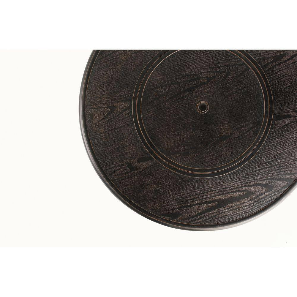 Manchester 36 In. X 25 In. round Aluminum Match Lit Propane Gas Fire Pit Chat Table with Glacier Ice Firebeads