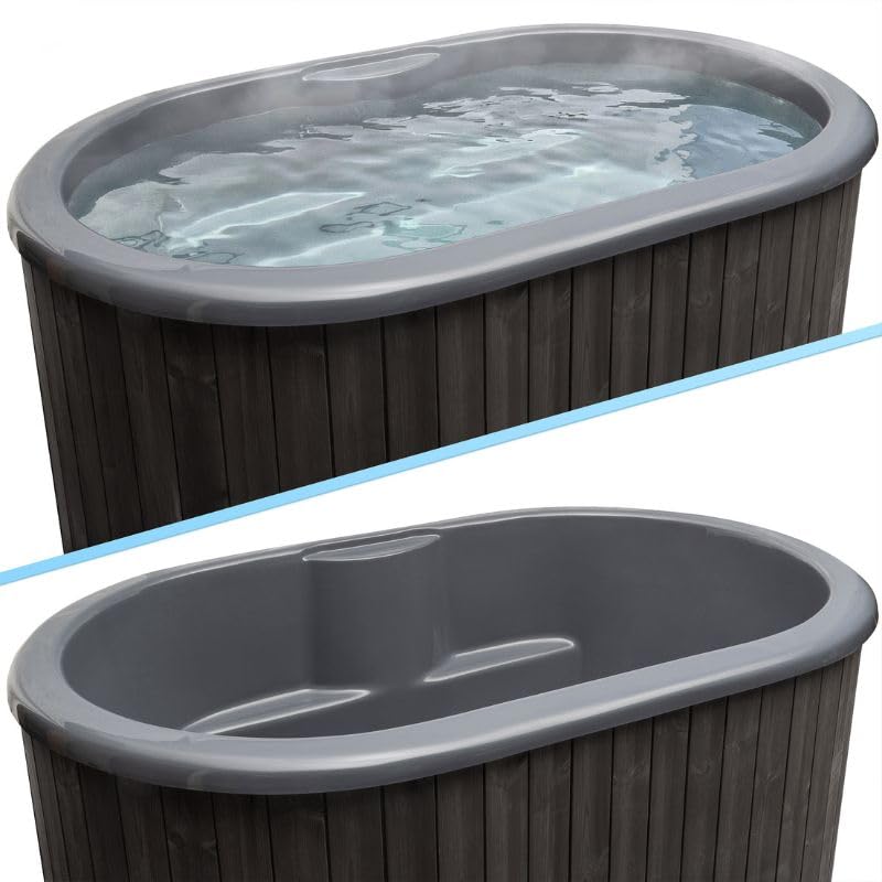SaunaLife Cold Plunge Immersion Tub with Integrated Water Chiller & Heater, 2-Person (S2BC - Black)