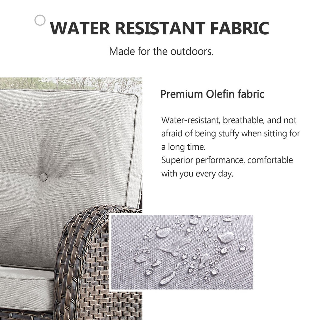 Outdoor Fire Pit Conversation Set, 3-Seat Sofa & Chairs Patio Furniture Set