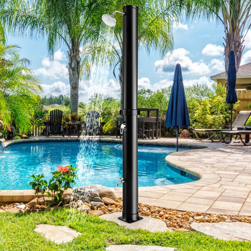 7.2 Feet Solar-Heated Outdoor Shower with Free-Rotating Shower Head