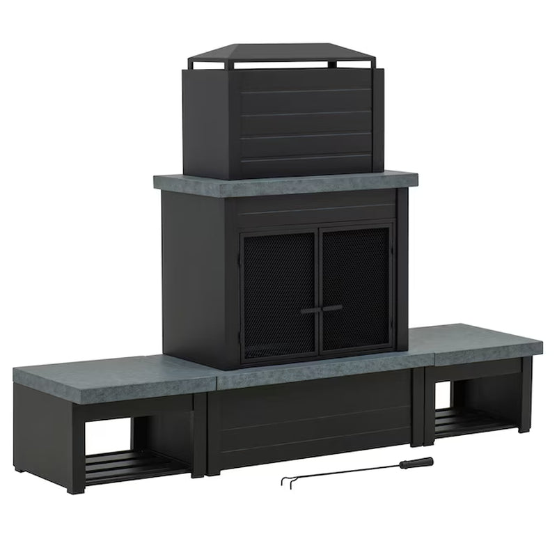 20-In W Steel Rectangle Portable Wood-Burning Fire Pit