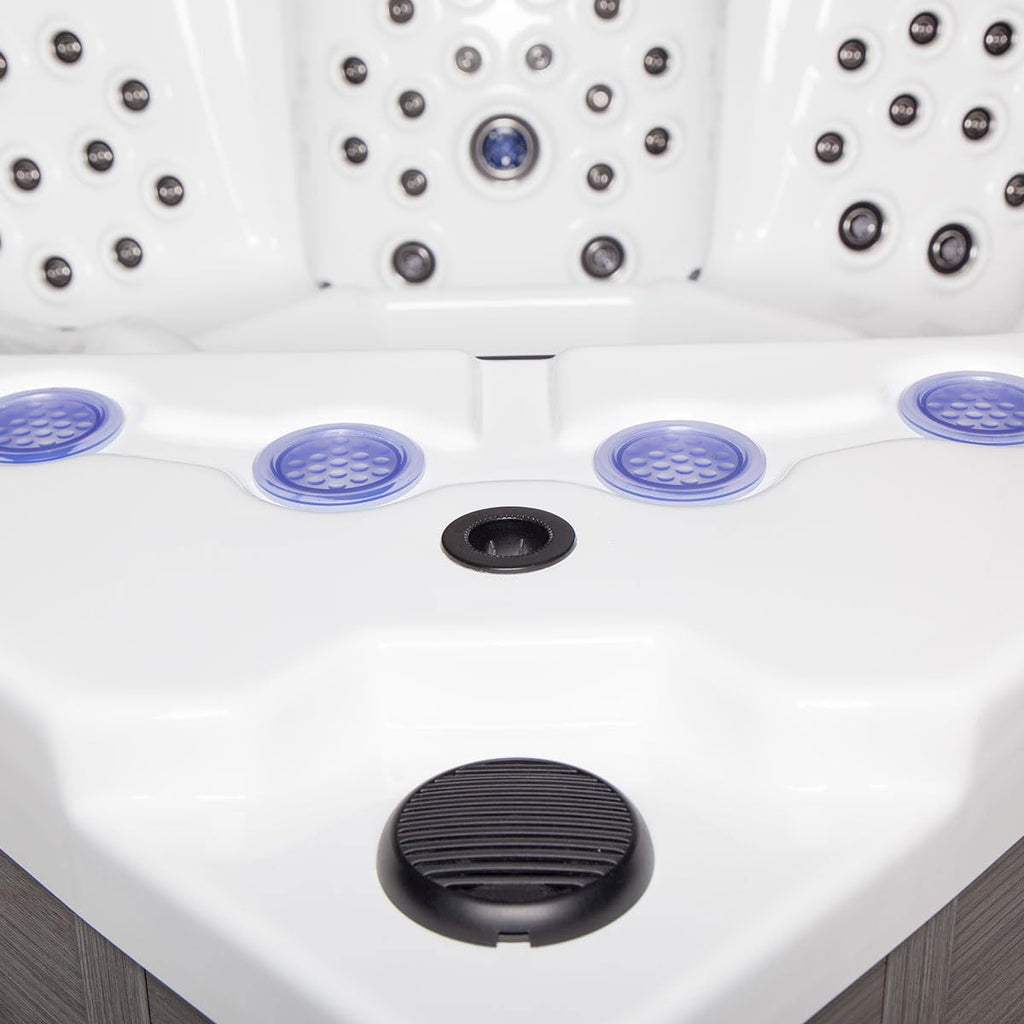 Bueno Spa Denver 6 - Person 100 - Jet Acrylic Hot Tub with New Arctic Max Insulation, Ozonator, and Cover in Ice White
