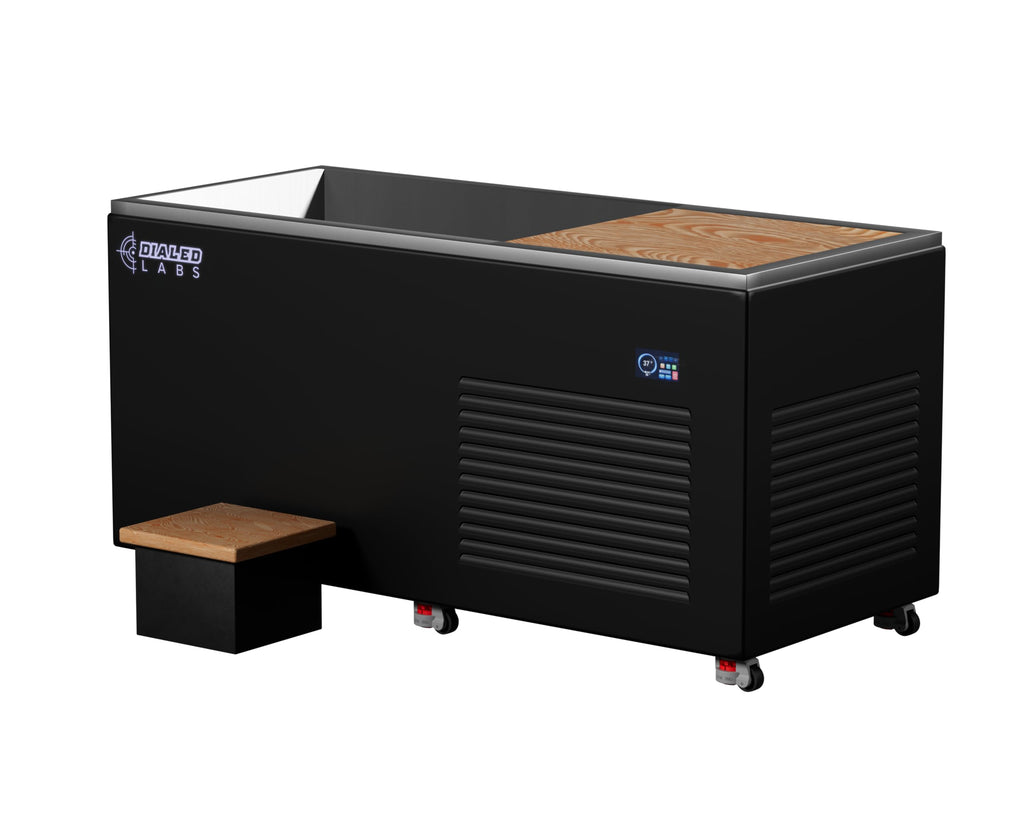 Dialed Pro Pod Premium Cold Plunge Ice Bath - Sub-Zero Temperature Control, 4-Person, WiFi Enabled - Built-in 2HP Chiller, LED Lighting, UV + Ozone Filtration - Luxury Red Cedar Recovery Bathtub