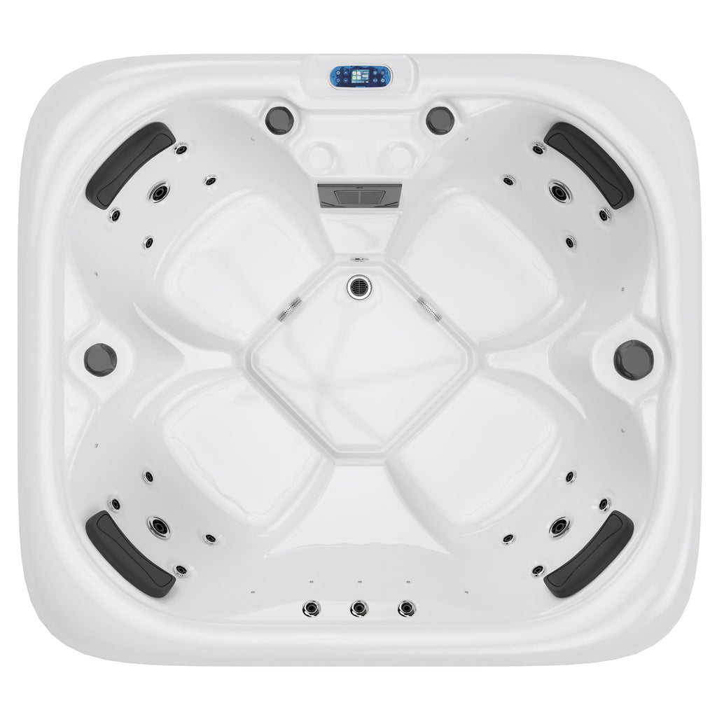 Jocisland 4 Person Outdoor Hot Tub with 23 Stainless Steel Jets, Acrylic