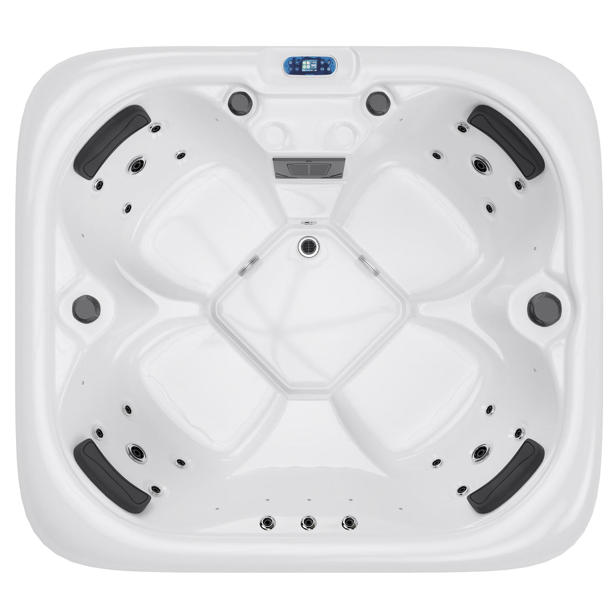 Jocisland 4 Person Outdoor Hot Tub with 23 Stainless Steel Jets, Acrylic