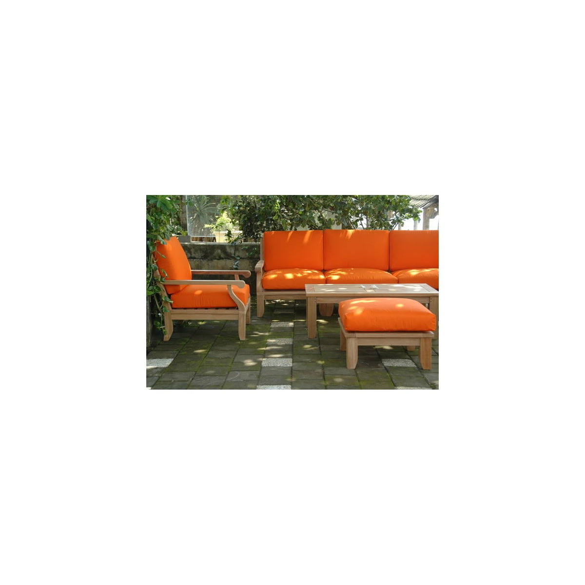 HomeStock 9-Piece Outdoor Patio Furniture Set - Teak Modular Seating