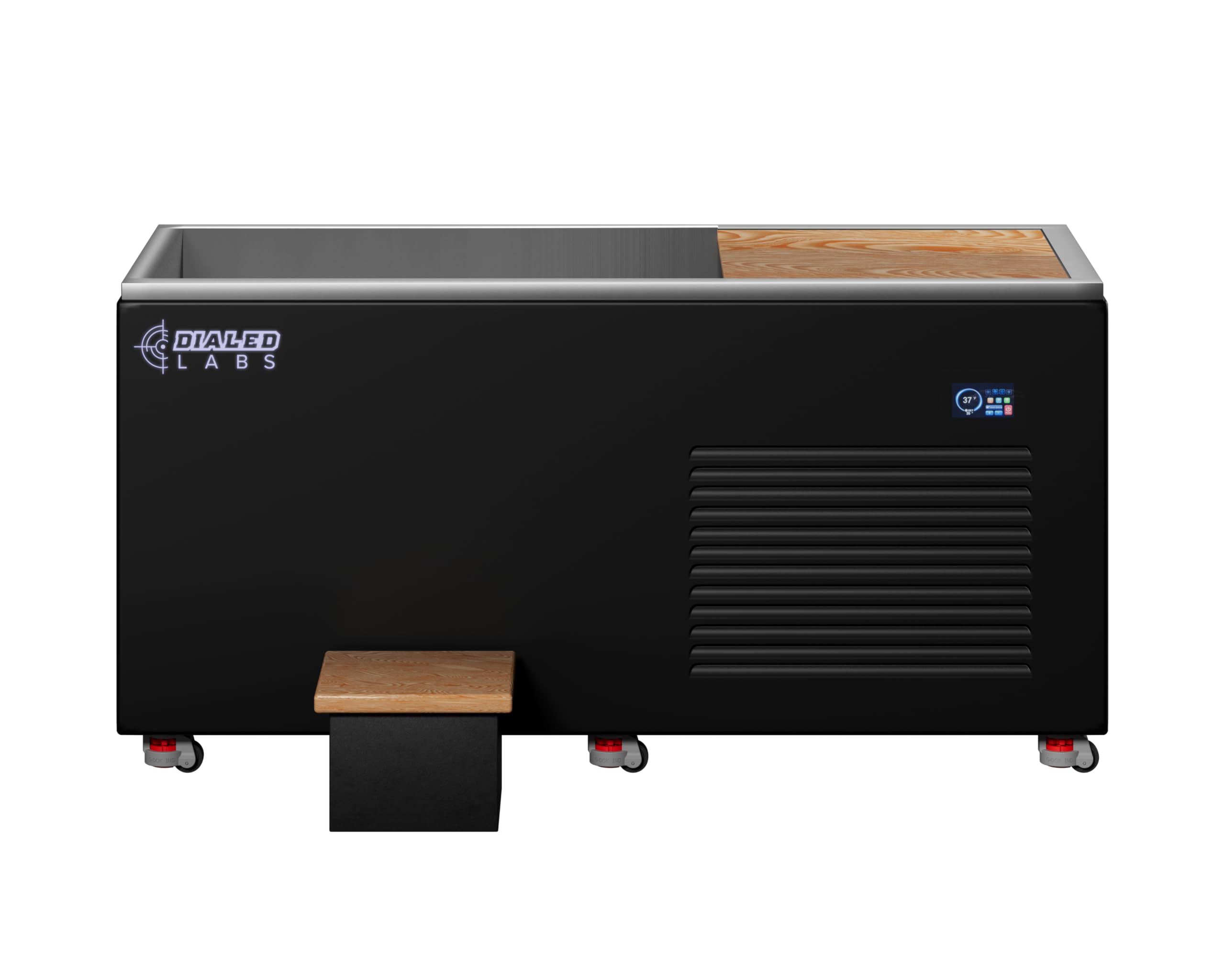 Dialed Pro Pod Premium Cold Plunge Ice Bath - Sub-Zero Temperature Control, 4-Person, WiFi Enabled - Built-in 2HP Chiller, LED Lighting, UV + Ozone Filtration - Luxury Red Cedar Recovery Bathtub