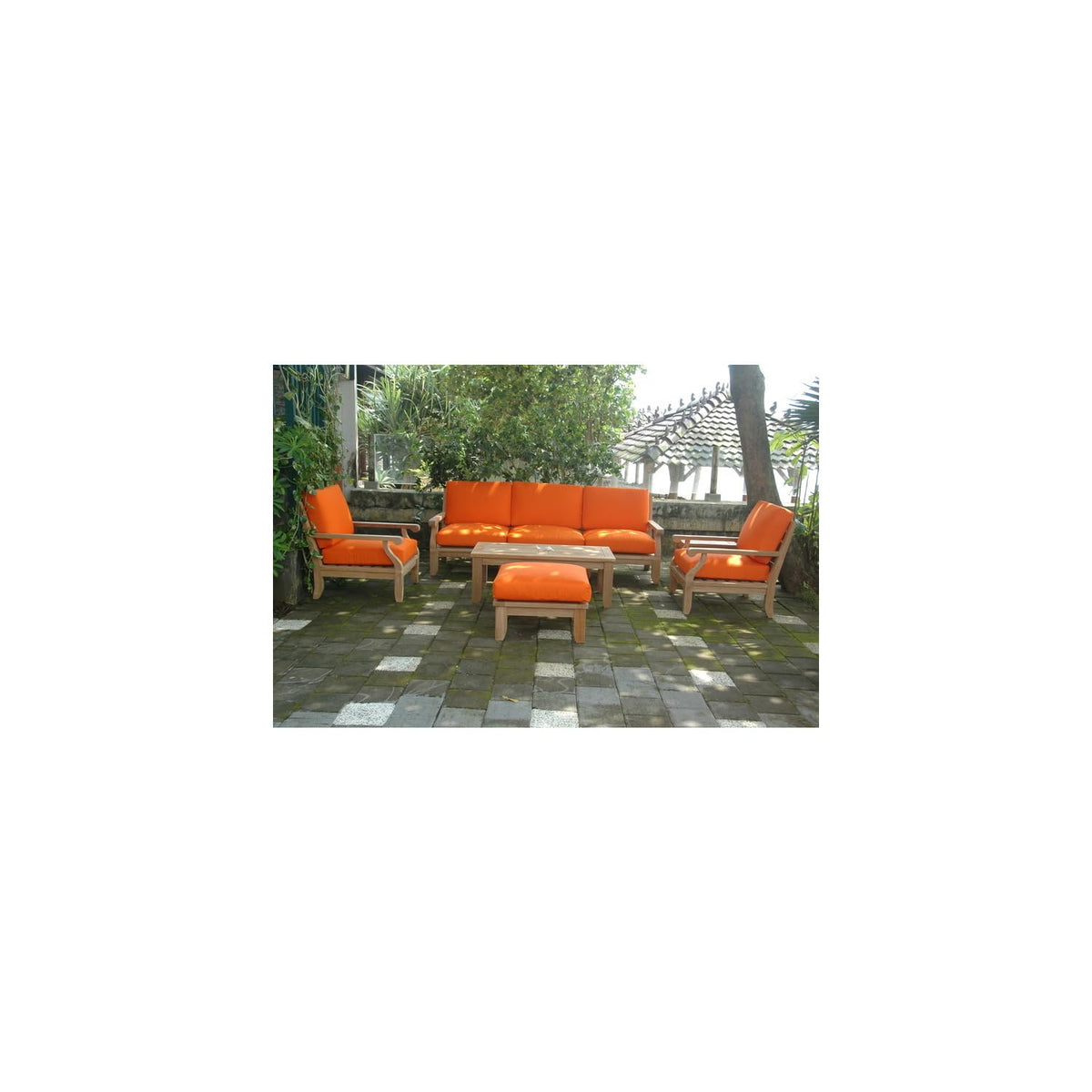 HomeStock 9-Piece Outdoor Patio Furniture Set - Teak Modular Seating