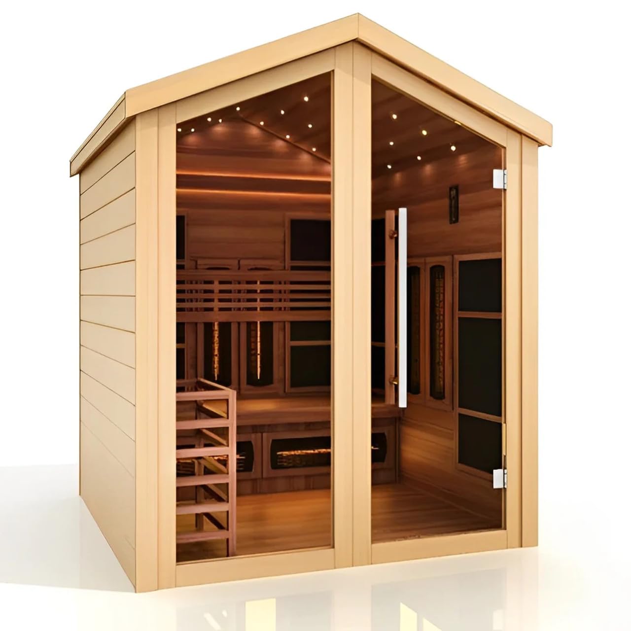 Golden Designs "Loviisa" 3 Person Barn Hybrid (PureTech™ Full Spectrum IR or Traditional Stove) Outdoor Sauna (GDI-8523-01)