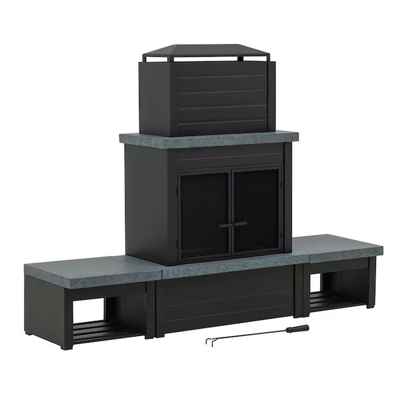 20-In W Steel Rectangle Portable Wood-Burning Fire Pit