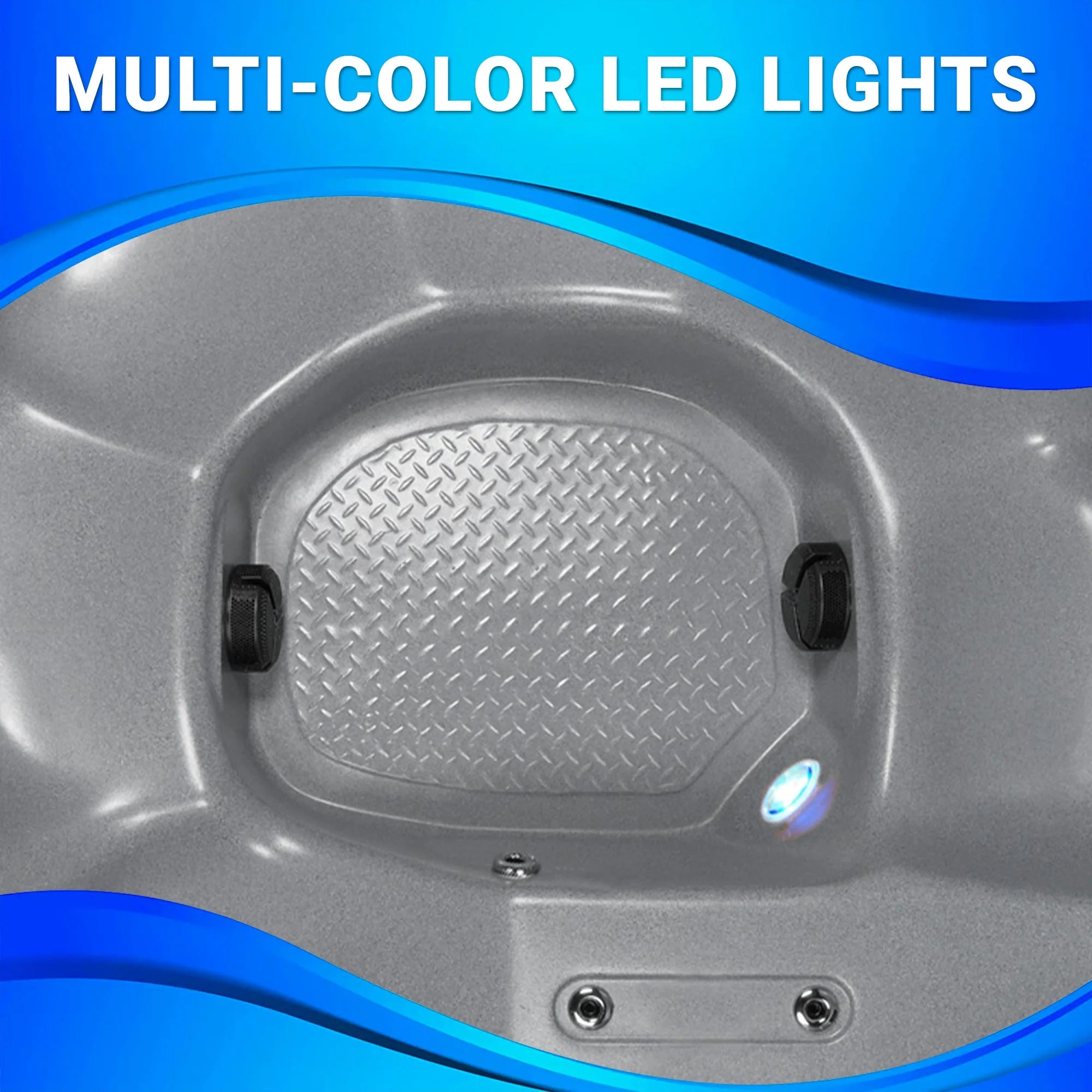 Inland 6 Person Square Hard Side Plug & Play Hot Tub, 24 Jets, Grey and Black