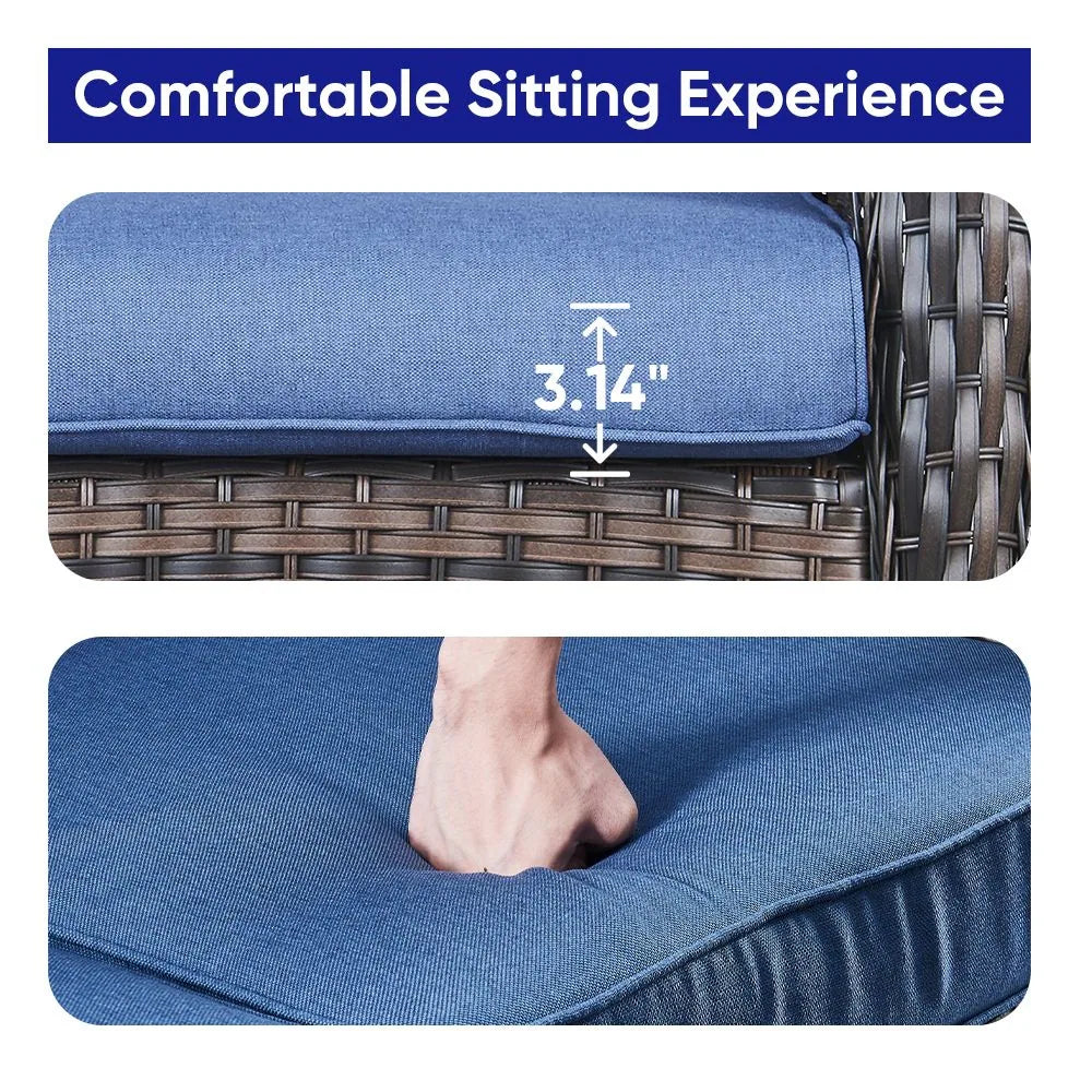 Outdoor Fire Pit Conversation Set, 3-Seat Sofa & Chairs Patio Furniture Set