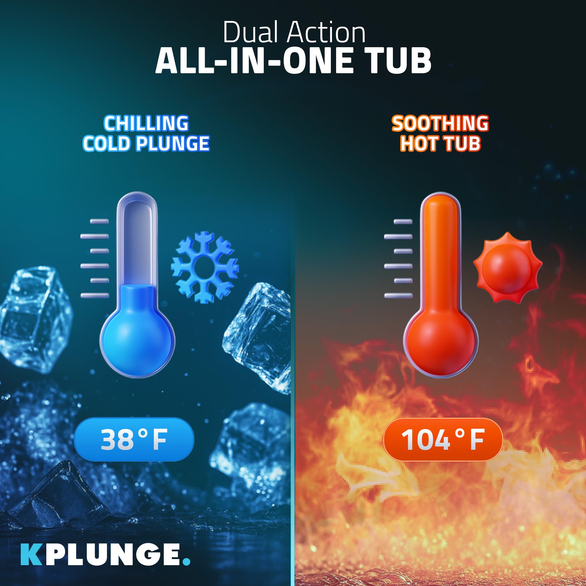 Kplunge Icebed All in One Cold Plunge & Hot Tub Combo with 1hp Chiller