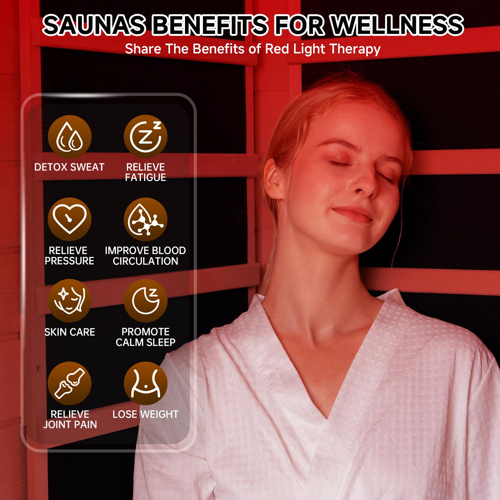 springspa 2 Person Full Spectrum Infrared Sauna with Red Light Therapy