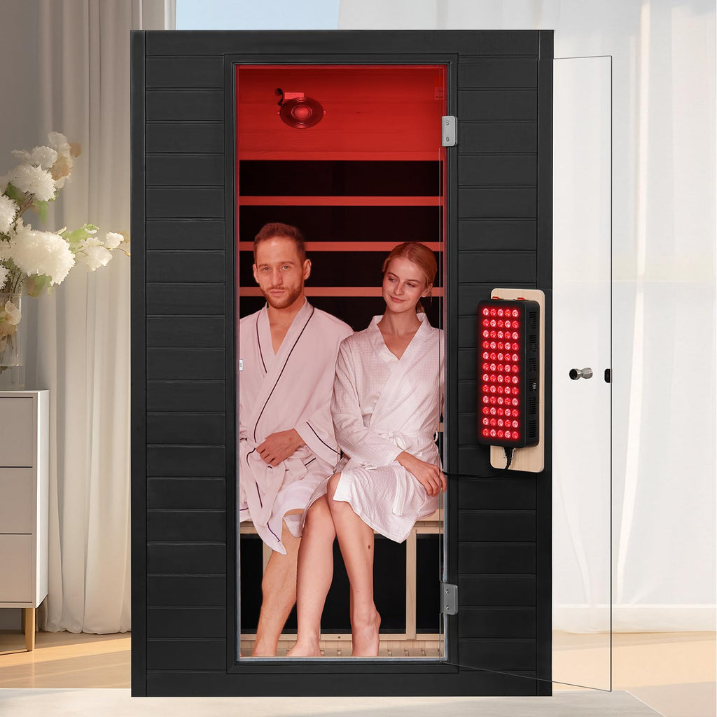 springspa 2 Person Full Spectrum Infrared Sauna with Red Light Therapy