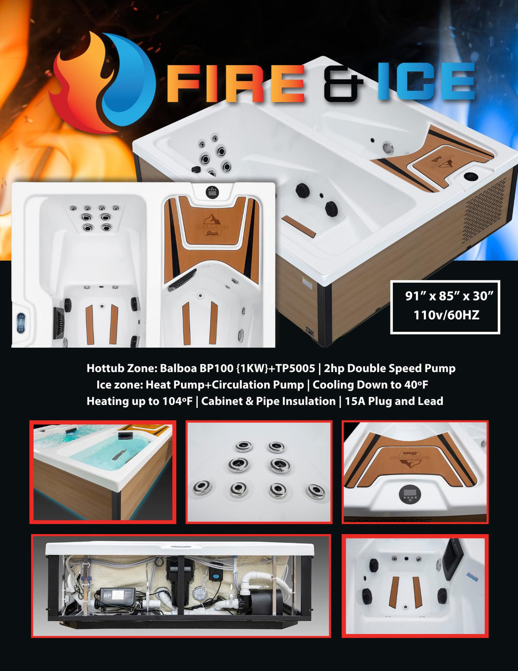 Icelandic Fire & Ice 2-in-1 Hot Tub and Cold Plunge