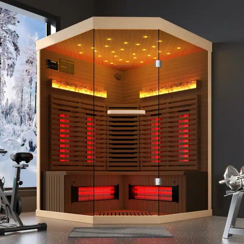 Infrared Sauna up to 4 Person with 15 Minutes Warm-Up Heater Tube & Carbon Plate