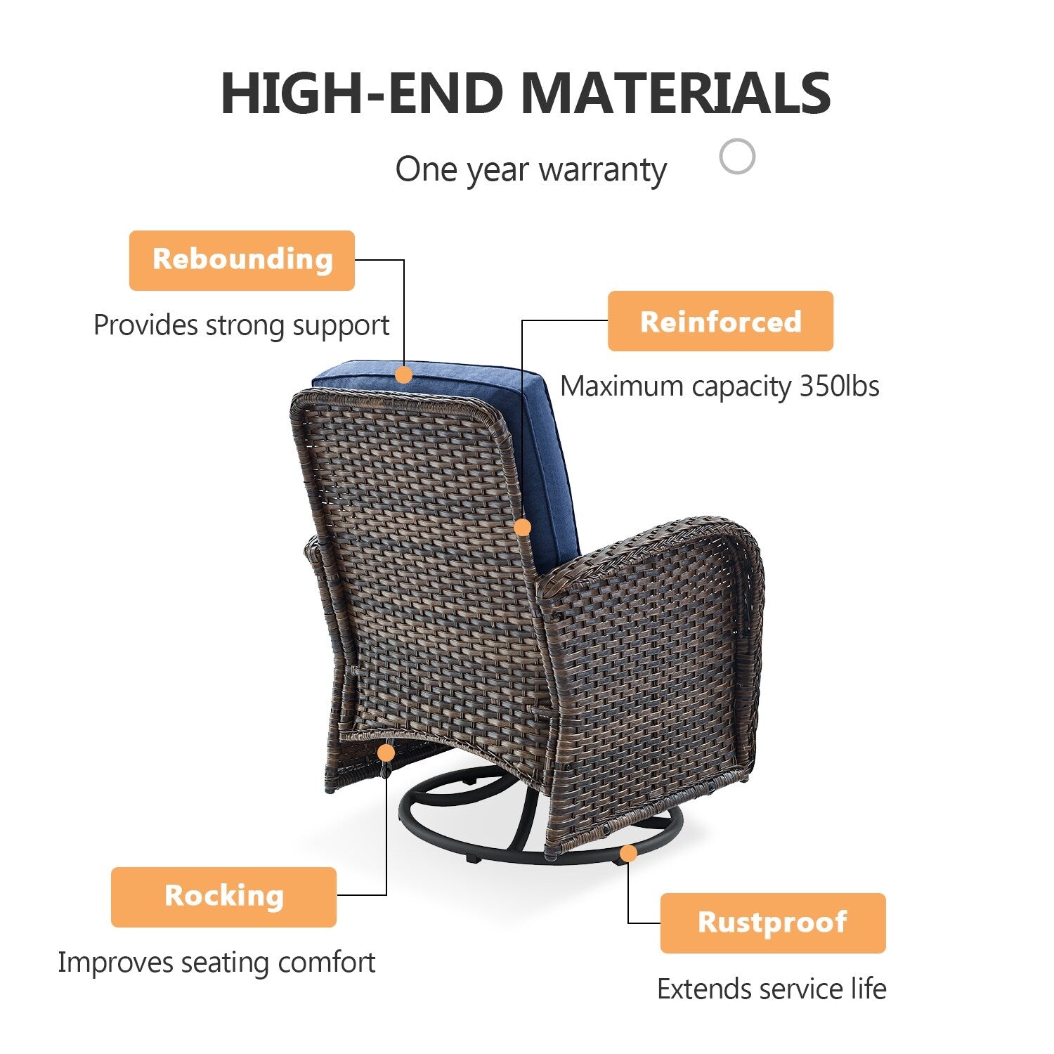 Outdoor Fire Pit Conversation Set, 3-Seat Sofa & Chairs Patio Furniture Set