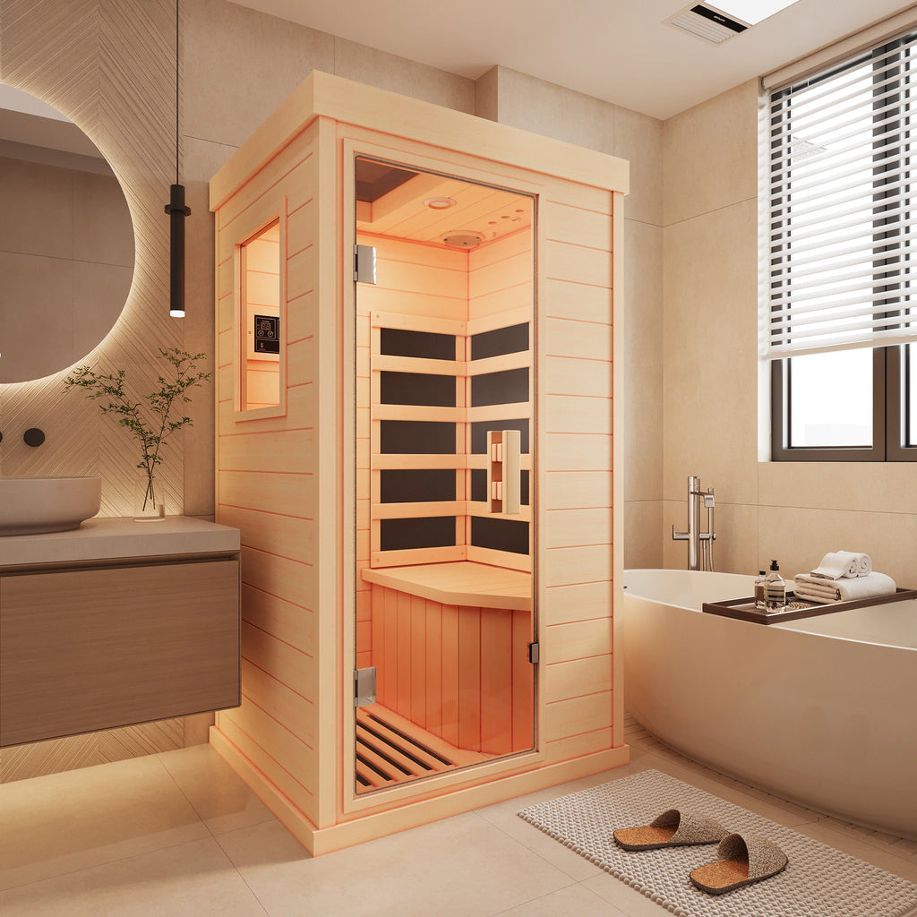 Infrared Sauna up to 4 Person with 15 Minutes Warm-Up Heater Tube & Carbon Plate