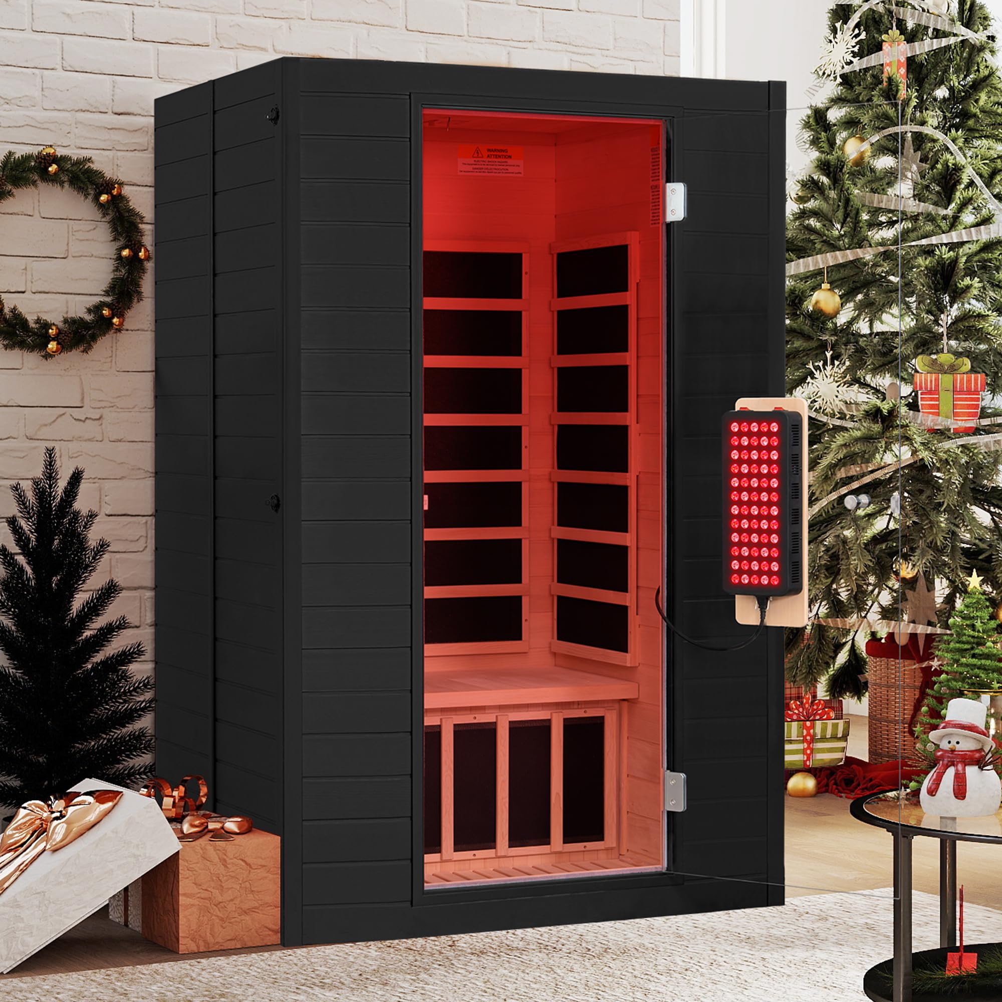 springspa 2 Person Full Spectrum Infrared Sauna with Red Light Therapy