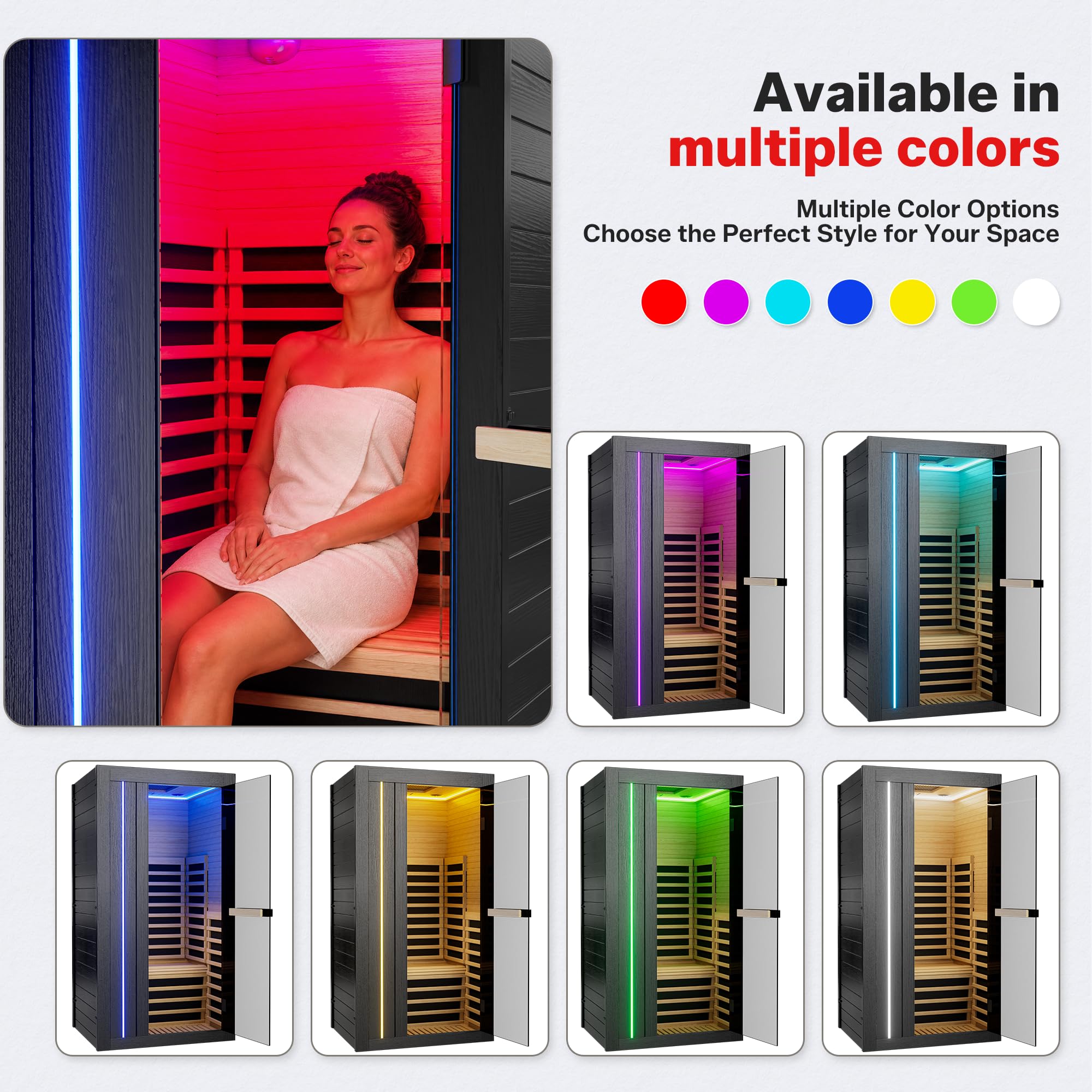 1-2 Person Low EMF FAR Infrared Sauna Red Light Therapy 12" * 12" Lamp