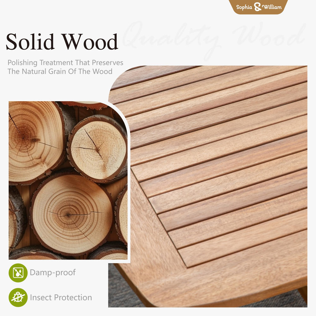 Sophia & William 9pc Outdoor Dining Set, Expandable Wood Table