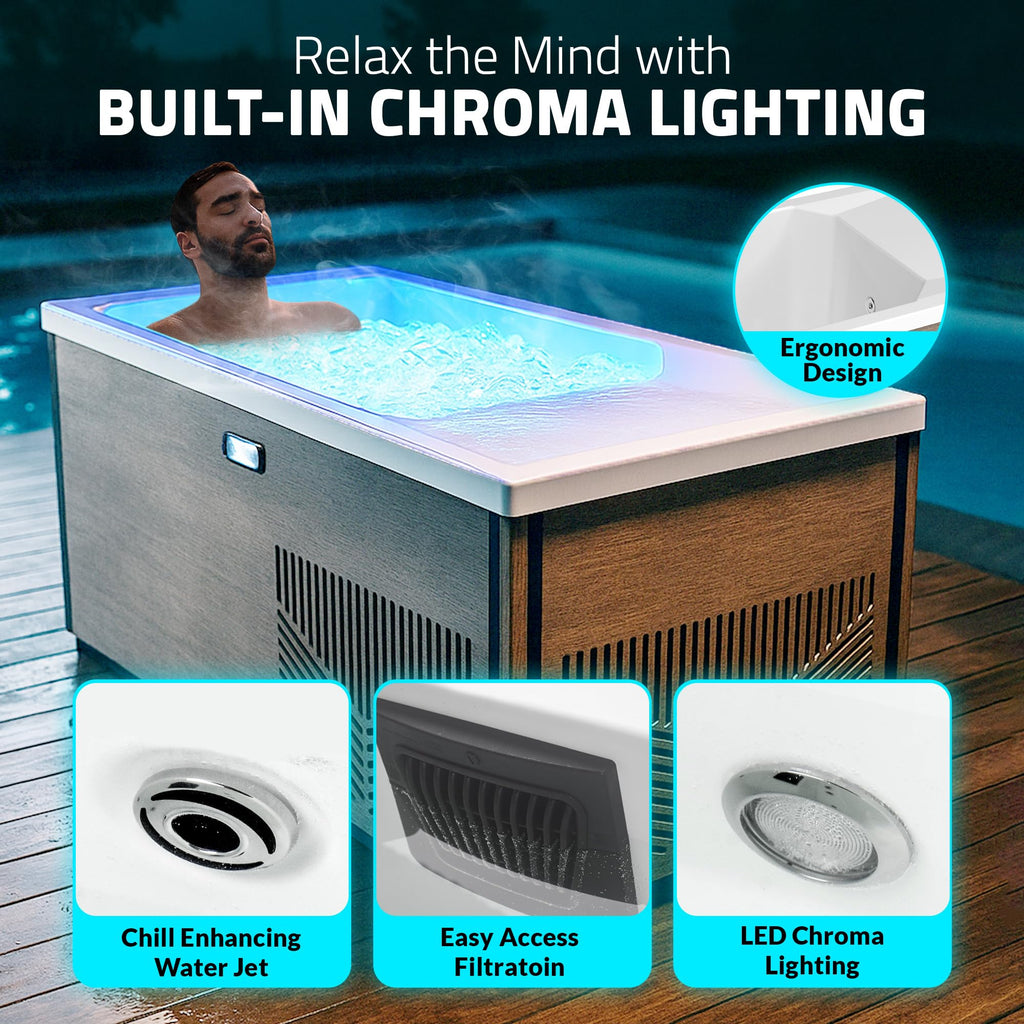 Kplunge Icebed All in One Cold Plunge & Hot Tub Combo with 1hp Chiller