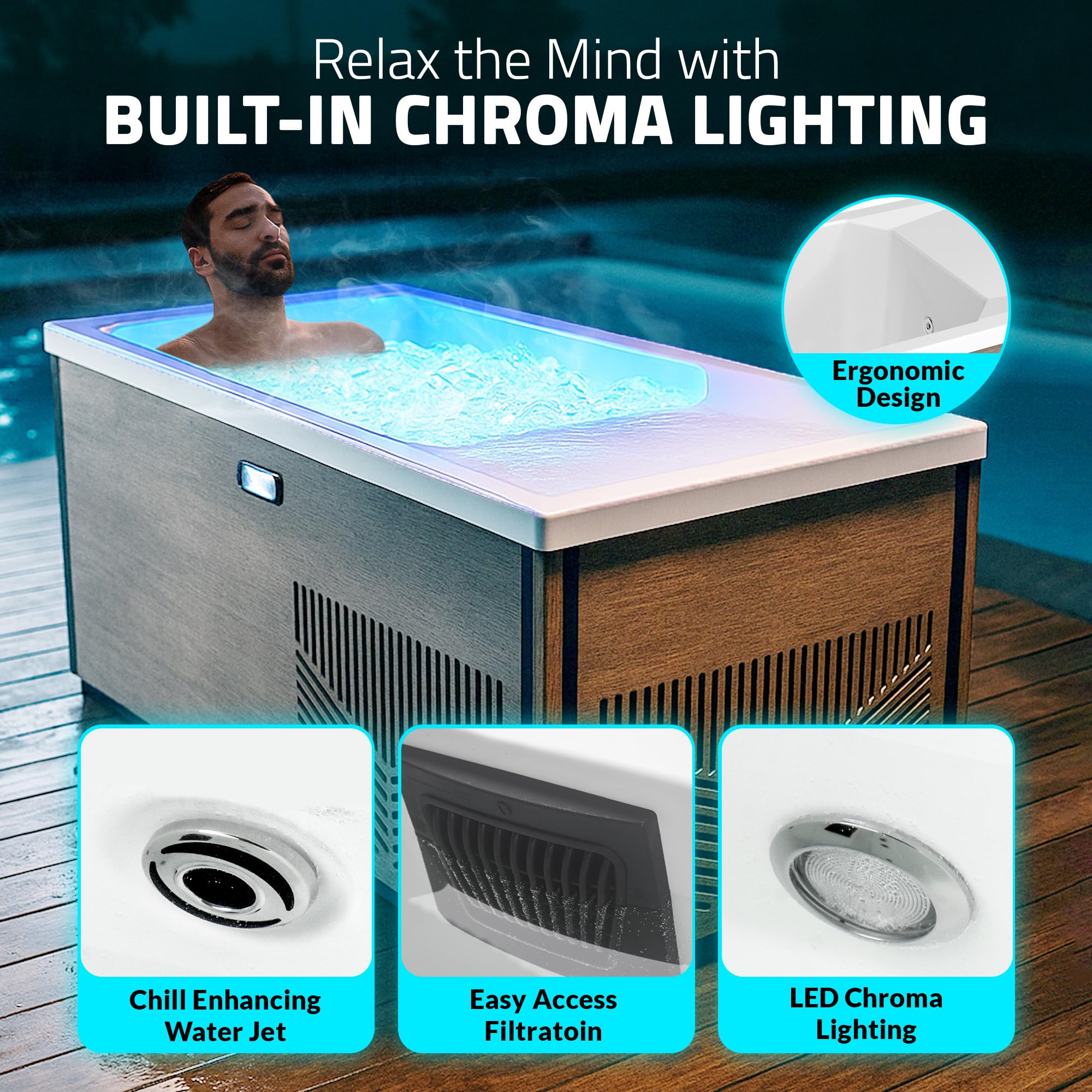 Kplunge Icebed All in One Cold Plunge & Hot Tub Combo with 1hp Chiller