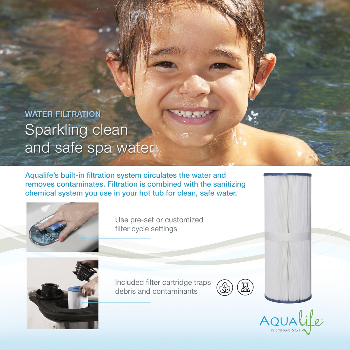 AquaLife Select Series® 7-Person 100-Jet Acrylic Non-Lounger Hot Tub with Ozonator and Steps