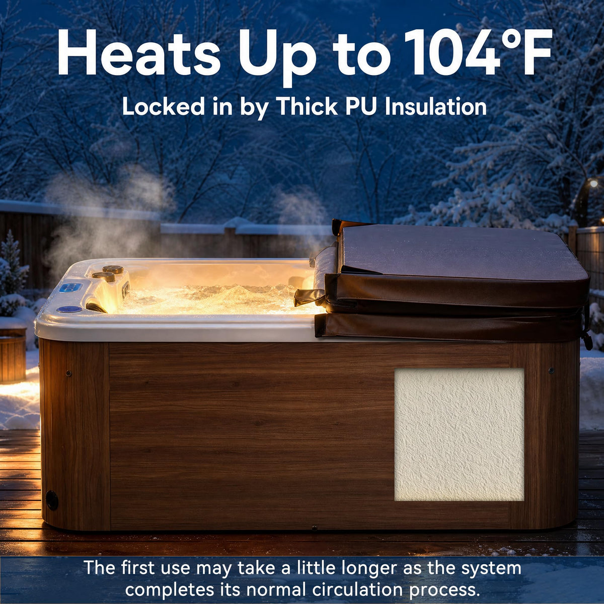 Acrylic Hot Tub Indoor Outdoor - 2 Person Bathtub for Family 22 Hydro Jets, 2 Speakers, LED Lights, Ozonator & Cover – Taupe Colored Ground Spa Machine for Relaxation (2 Person)
