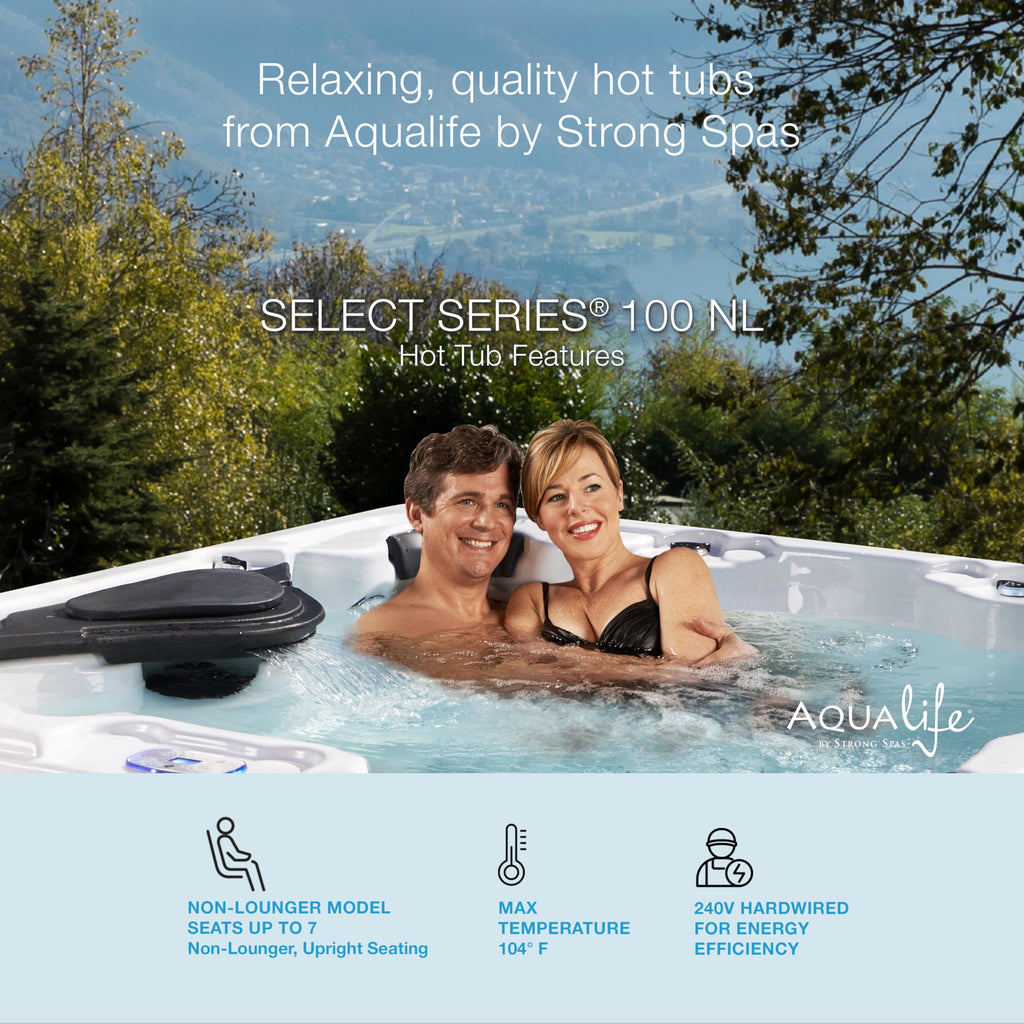 AquaLife Select Series® 7-Person 100-Jet Acrylic Non-Lounger Hot Tub with Ozonator and Steps