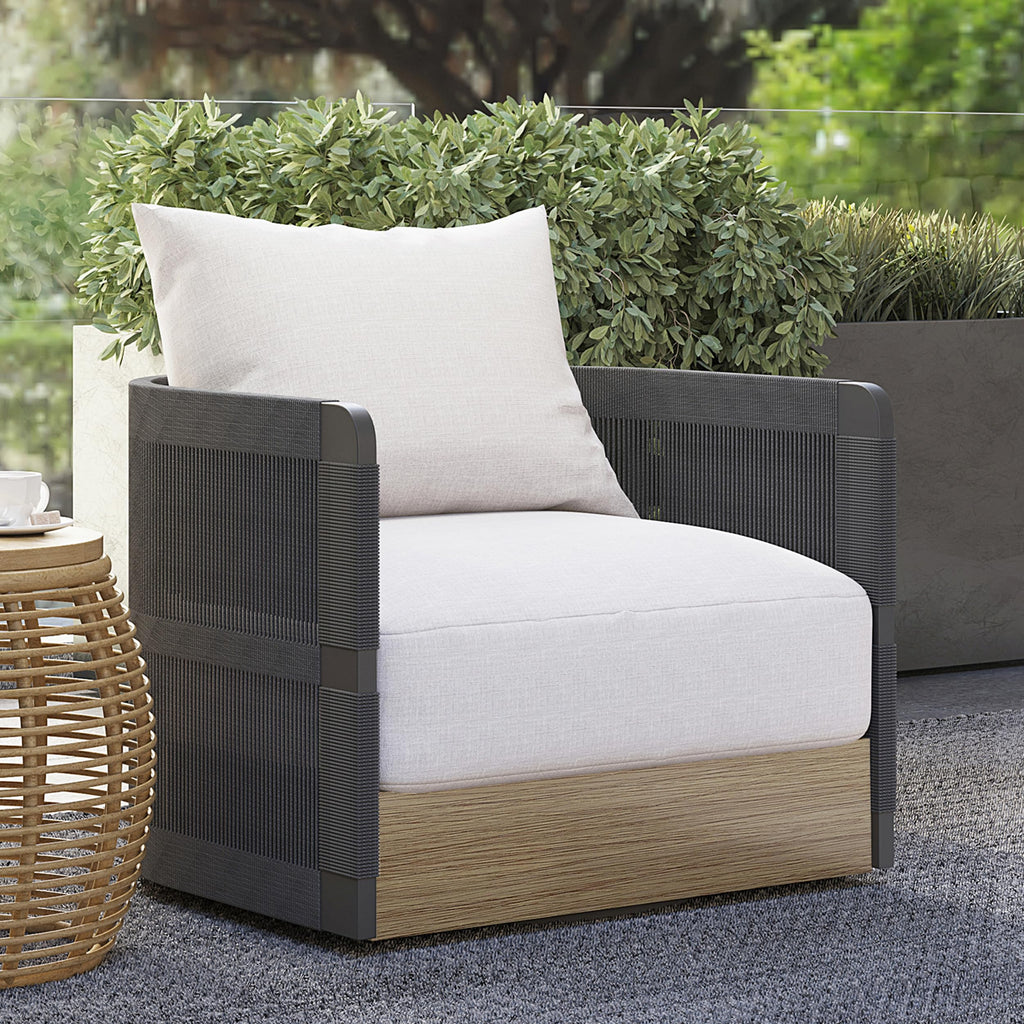 Weibath Outdoor Swivel Patio Chair Set of 4, 360 Degree Woven Patio Accent Chair with Aluminum Frame, Includes Toss Pillow, Coastal Chair for Porch, Garden, Balcony, Deck and Poolside