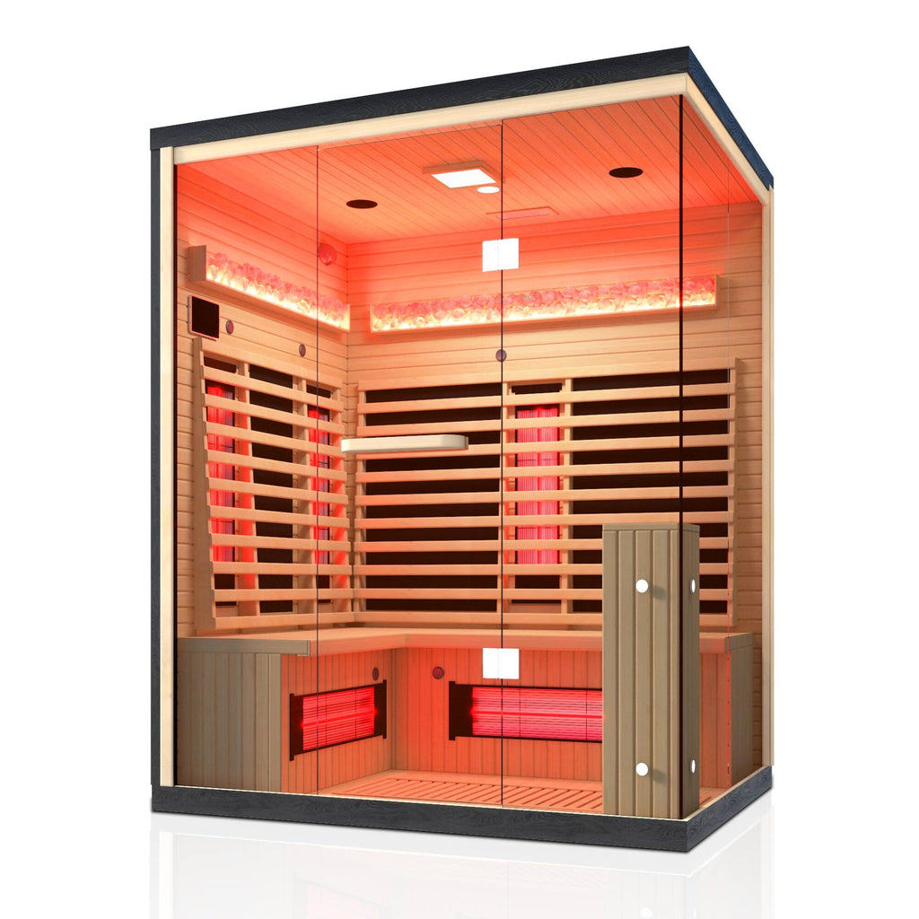 Infrared Sauna up to 4 Person with 15 Minutes Warm-Up Heater Tube & Carbon Plate