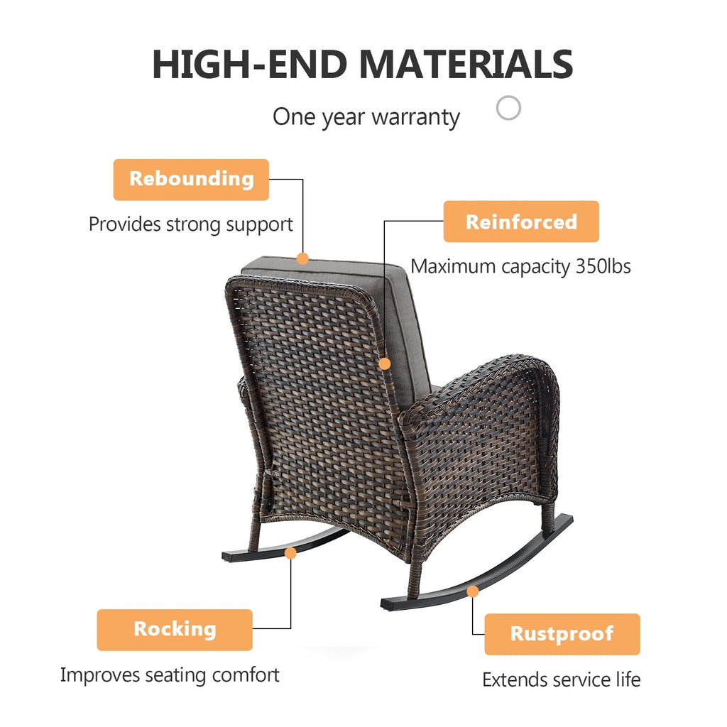 Outdoor Fire Pit Conversation Set, 3-Seat Sofa & Chairs Patio Furniture Set