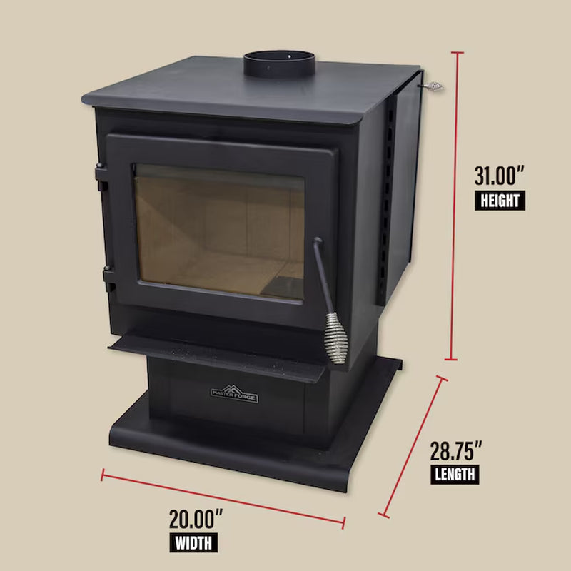 2000-Sq Ft Heating Area Firewood and Fire Logs Wood Stove (EPA Approved)