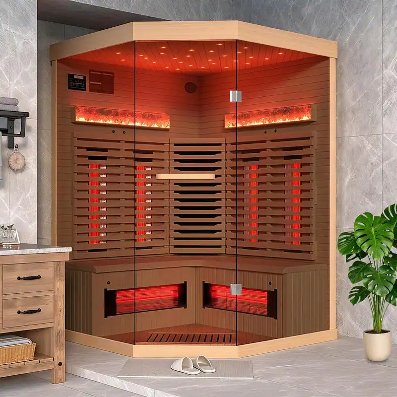Infrared Sauna up to 4 Person with 15 Minutes Warm-Up Heater Tube & Carbon Plate