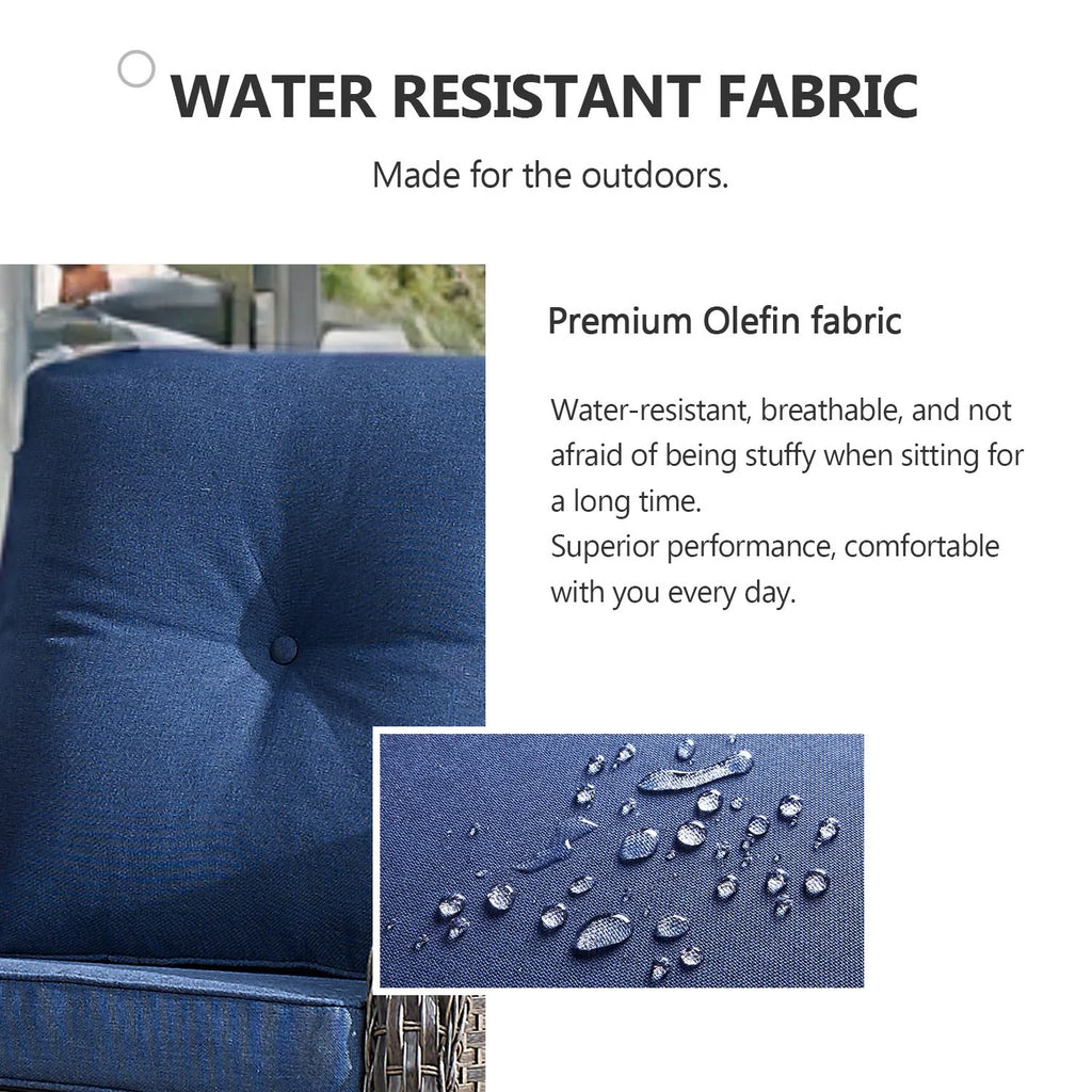 Outdoor Fire Pit Conversation Set, 3-Seat Sofa & Chairs Patio Furniture Set