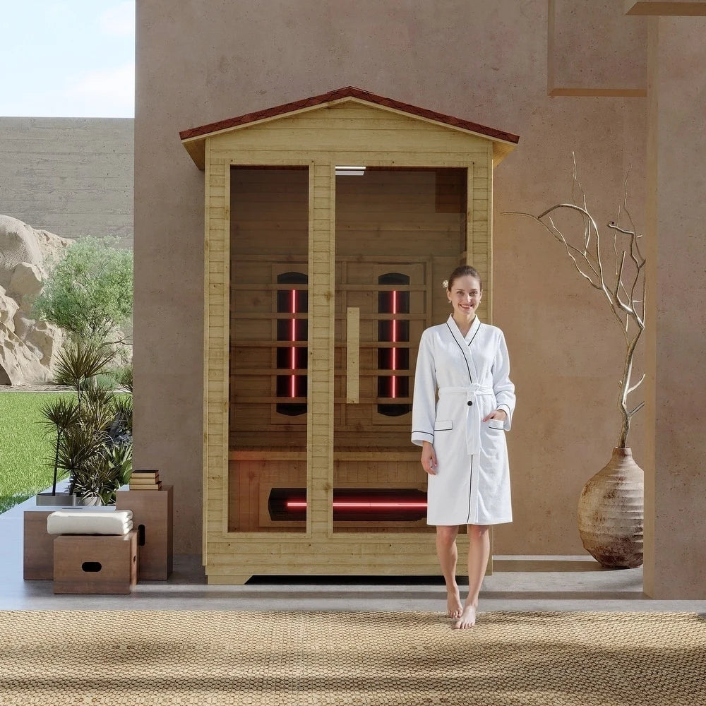 Infrared Sauna up to 4 Person with 15 Minutes Warm-Up Heater Tube & Carbon Plate