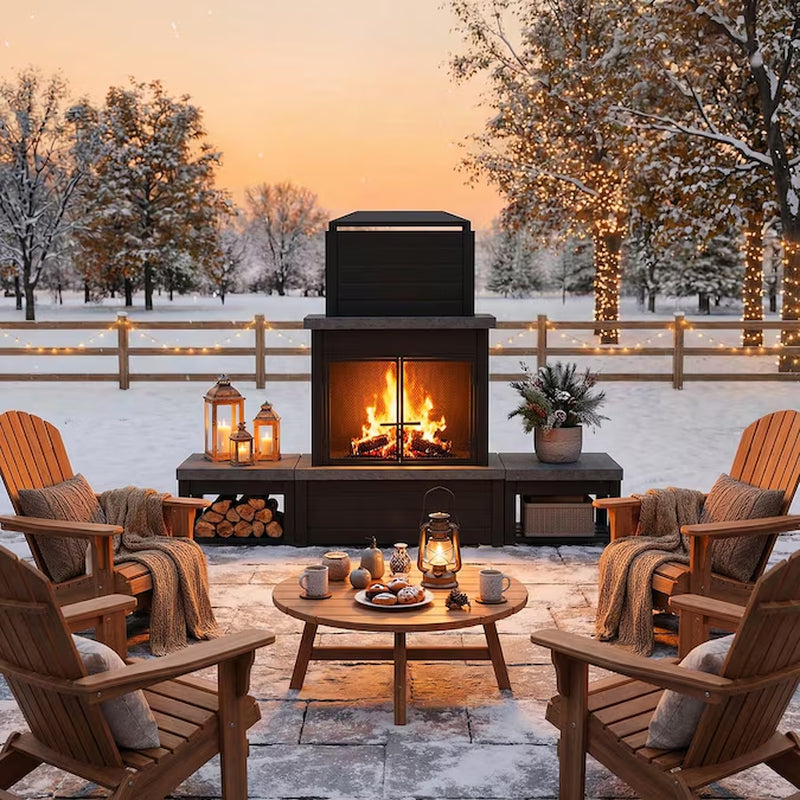 20-In W Steel Rectangle Portable Wood-Burning Fire Pit