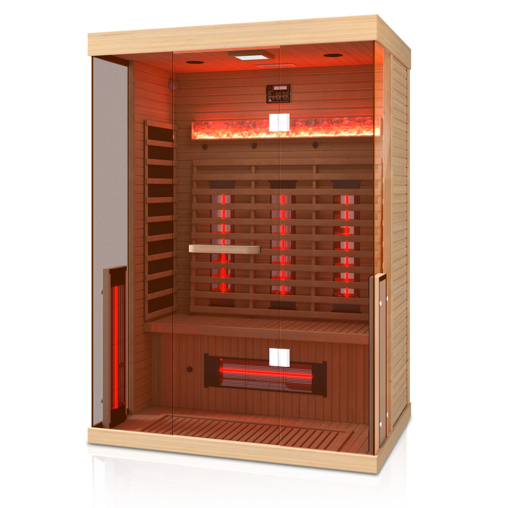 Infrared Sauna up to 4 Person with 15 Minutes Warm-Up Heater Tube & Carbon Plate
