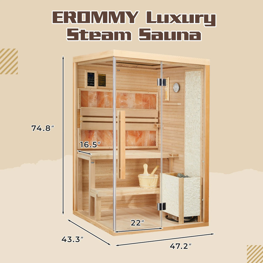 Infrared Sauna up to 4 Person with 15 Minutes Warm-Up Heater Tube & Carbon Plate