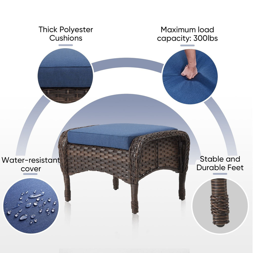 Outdoor Fire Pit Conversation Set, 3-Seat Sofa & Chairs Patio Furniture Set