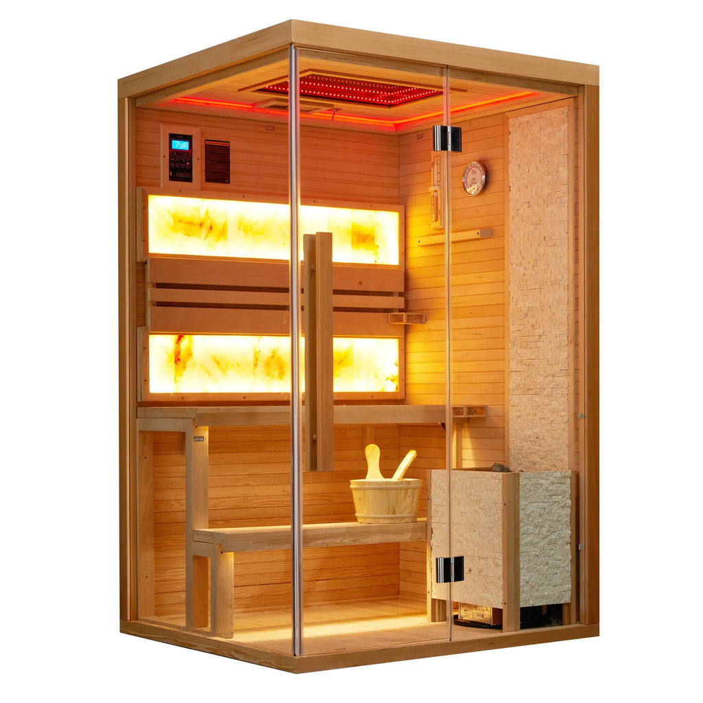 Infrared Sauna up to 4 Person with 15 Minutes Warm-Up Heater Tube & Carbon Plate