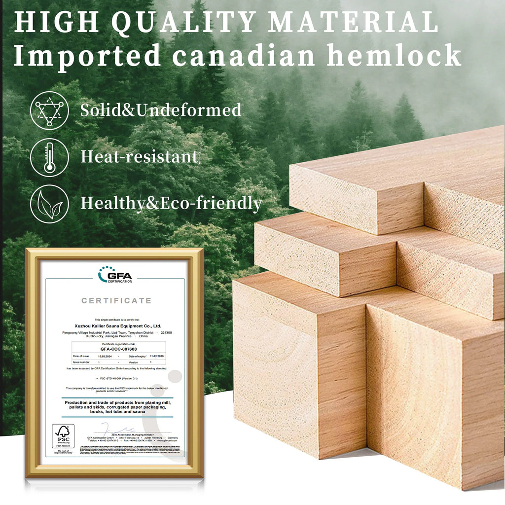 Infrared Sauna up to 4 Person with 15 Minutes Warm-Up Heater Tube & Carbon Plate